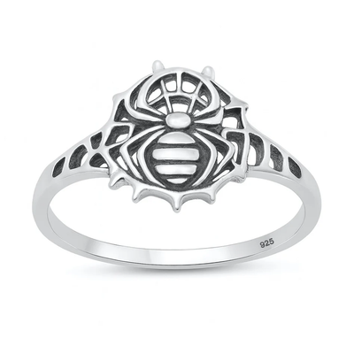 Sterling Silver Oxidized And Polished Spider Ring