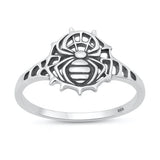 Sterling Silver Oxidized And Polished 14.5mm Spider Ring