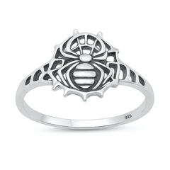 Sterling Silver Oxidized And Polished Spider Ring