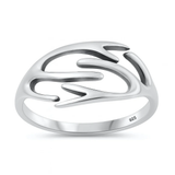Sterling Silver Oxidized And Polished Deer Antlers Ring