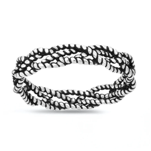 Load image into Gallery viewer, Sterling Silver Oxidized And Polished Twisted Rope Ring