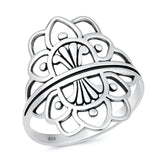 Sterling Silver Oxidized And Polished Mandala Ring