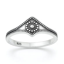 Load image into Gallery viewer, Sterling Silver Oxidized And Polished Sunburst Ring