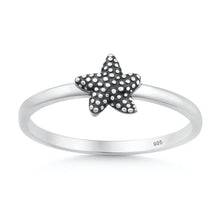 Load image into Gallery viewer, Sterling Silver Oxidized And Polished Starfish Ring