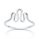 Sterling Silver Oxidized And Polished Wave Ring