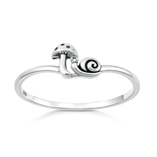 Load image into Gallery viewer, Sterling Silver Oxidized And Polished Snail And Mushroom Ring