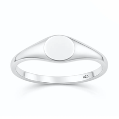 Sterling Silver Oxidized And Polished Signet Ring
