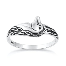 Load image into Gallery viewer, Sterling Silver Oxidized And Polished Unicorn Ring