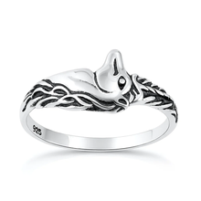 Load image into Gallery viewer, Sterling Silver Oxidized And Polished Unicorn Ring