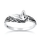 Sterling Silver Oxidized And Polished Unicorn Ring