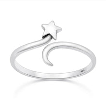 Load image into Gallery viewer, Sterling Silver Oxidized And Polished Star Ring