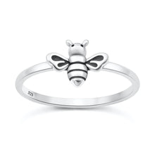 Load image into Gallery viewer, Sterling Silver Oxidized And Polished 8.6mm Bee Ring
