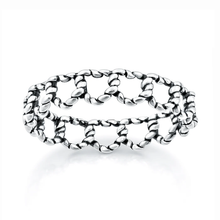 Load image into Gallery viewer, Sterling Silver Oxidized And Polished 4.8mm Twisted Heart Band Ring