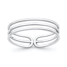 Load image into Gallery viewer, Sterling Silver Oxidized And Polished Triple Band Ring