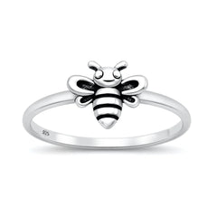 Sterling Silver Oxidized And Polished Bee Ring