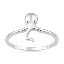 Load image into Gallery viewer, Sterling Silver Oxidized And Polished 11.7mm Octopus Ring