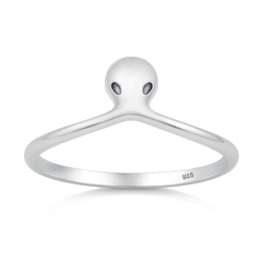 Sterling Silver Oxidized And Polished Alien Ring