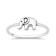 Load image into Gallery viewer, Sterling Silver Oxidized And Polished Elephant Ring