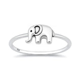 Sterling Silver Oxidized And Polished Elephant Ring