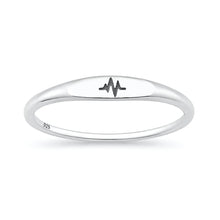 Load image into Gallery viewer, Sterling Silver Oxidized And Polished EKG Heartbeat Ring