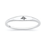 Sterling Silver Oxidized And Polished EKG Heartbeat Ring