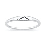 Sterling Silver Oxidized And Polished Mountains Ring