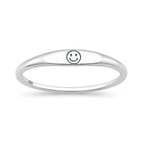 Sterling Silver Oxidized And Polished Happy Face Ring