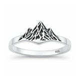 Sterling Silver Oxidized And Polished Mountains Ring