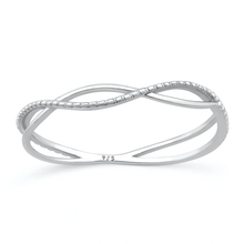 Load image into Gallery viewer, Sterling Silver Oxidized And Polished Twisted Infinity Ring
