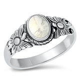 Sterling Silver Oxidized White Buffalo Turquoise Ring-9mm