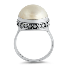 Load image into Gallery viewer, Sterling Silver Round Genuine Mabe Pearl Ring