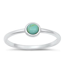 Load image into Gallery viewer, Sterling Silver Round Turquoise Stone Ring