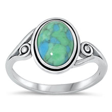 Load image into Gallery viewer, Sterling Silver Oxidized Genuine Turquoise Ring-12.3mm