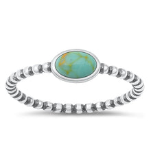 Load image into Gallery viewer, Sterling Silver Oxidized Genuine Turquoise Ring-5.2mm