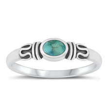 Load image into Gallery viewer, Sterling Silver Oxidized Genuine Turquoise Stone Ring