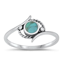 Load image into Gallery viewer, Sterling Silver Oxidized Genuine Turquoise Ring-10.2mm