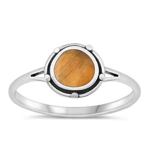 Sterling Silver Oxidized Tiger Eye Ring