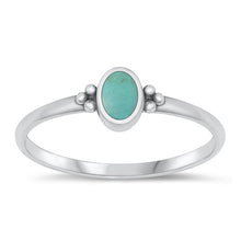 Load image into Gallery viewer, Sterling Silver Oxidized Genuine Turquoise Ring-6.2mm