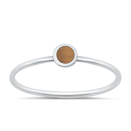 Sterling Silver Polished Tiger Eye Ring