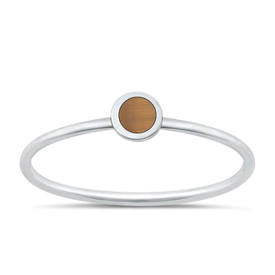 Sterling Silver Polished Tiger Eye Ring