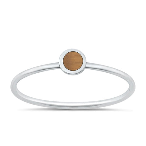 Sterling Silver Polished Tiger Eye Ring