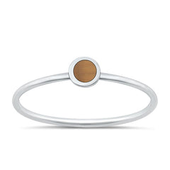 Sterling Silver Polished Tiger Eye Ring