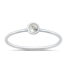 Load image into Gallery viewer, Sterling Silver Oxidized White Buffalo Turquoise Ring-4.8mm