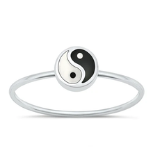 Load image into Gallery viewer, Sterling Silver Polished Round Yin Yang Ring