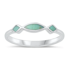 Load image into Gallery viewer, Sterling Silver Polished Genuine Turquoise Stone  Ring