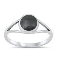 Load image into Gallery viewer, Sterling Silver Oxidized Long Oval White Lab Opal Ring