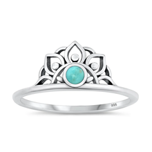 Load image into Gallery viewer, Sterling Silver Oxidized Genuine Turquoise Crown Ring