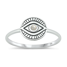 Load image into Gallery viewer, Sterling Silver Oxidized Eye Moonstone Ring