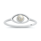Sterling Silver Oxidized Eye Moonstone Stone Ring