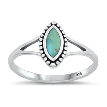 Load image into Gallery viewer, Sterling Silver Oxidized 11.7mm Genuine Turquoise Stone Ring